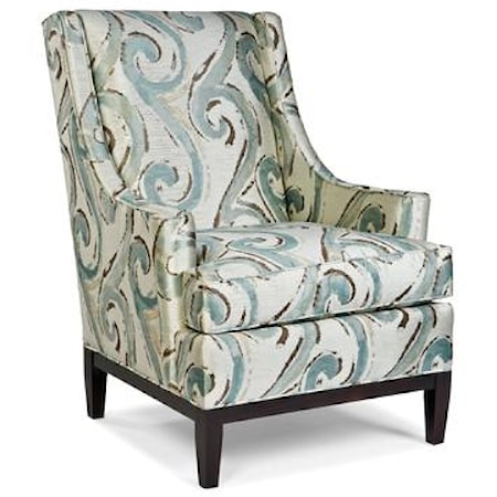 Upholstered Lounge Chair w/ Sloping Arms