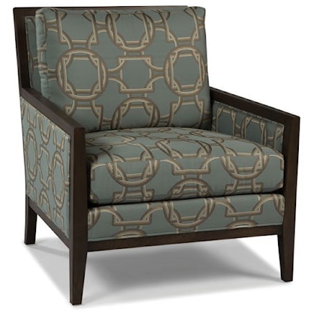Upholstered Exposed Wood Lounge Chair