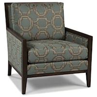 Upholstered Exposed Wood Lounge Chair