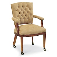 Button Tufted Occasional Chair with Casters
