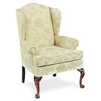 Upholstered Wing Chair With Claw Feet