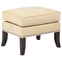 Contemporary Accent Ottoman with Nail Head Trim