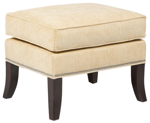 Contemporary Accent Ottoman with Nail Head Trim