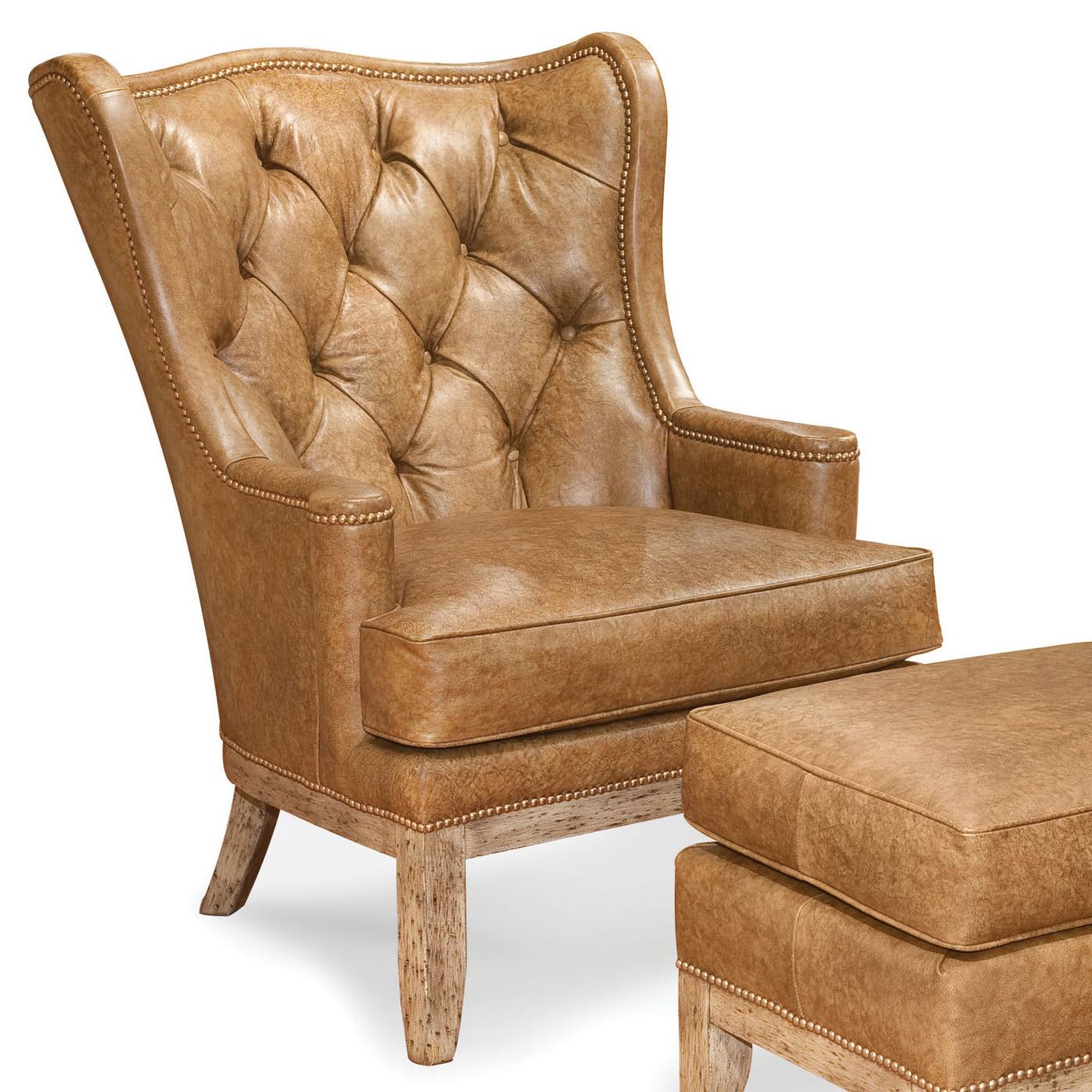 Fairfield Chairs 888151463 Tufted Wing Chair with Nailhead Trim