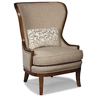 Contemporary Wing Chair with Nailhead Trim