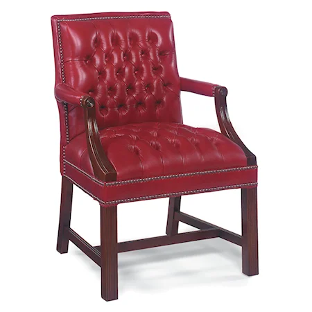 Button Tufted Lounge Chair with Nailhead Trim