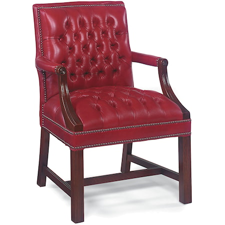 Furniture CLOSEOUT! Trentley Leather Accent Scoop Chair - Macy's