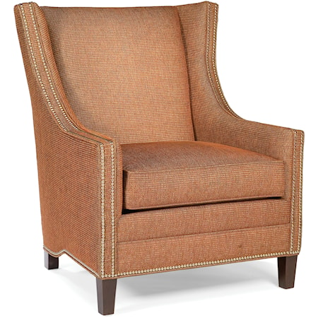 Upholstered Lounge Chair with Nailhead Trim