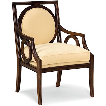 Exposed Wood Chair with Circular Designs