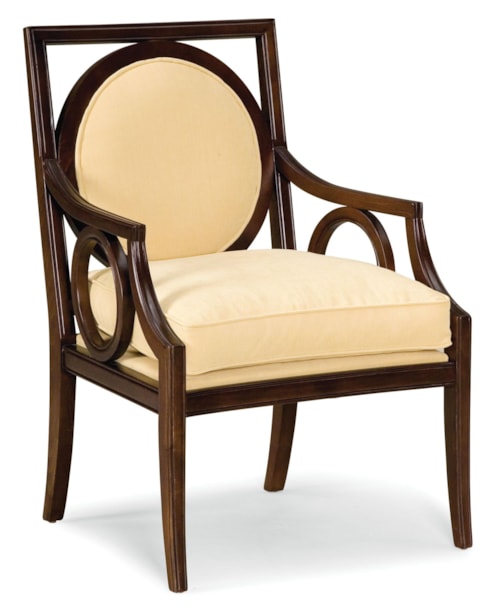 Exposed Wood Chair with Circular Designs