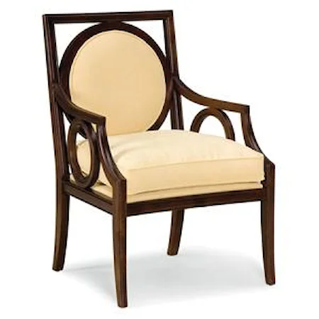 Exposed Wood Chair with Circular Designs