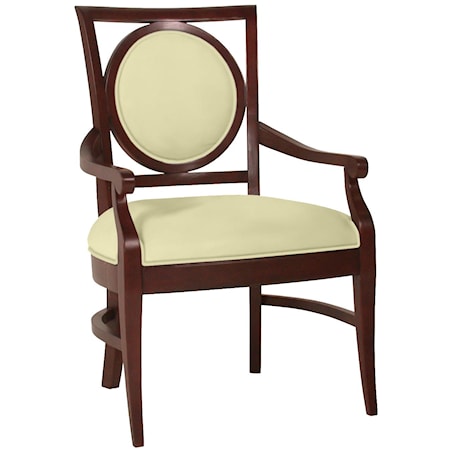 Exposed Wood Circle Back Arm Chair