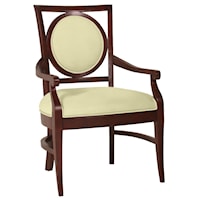 Exposed Wood Circle Back Arm Chair