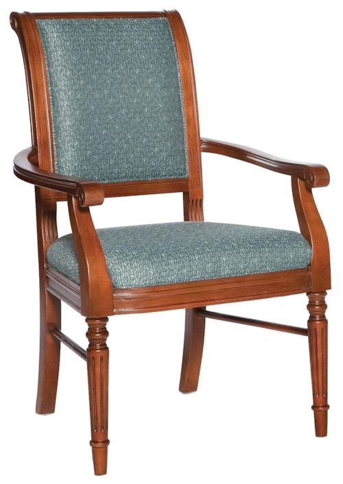 Picture Frame Arm Chair with Exposed Wood Legs
