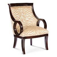 Exposed Wood Accent Chair with Circular Arms