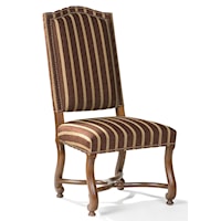 Traditional Exposed-Wood Side Chair with Scalloped Legs