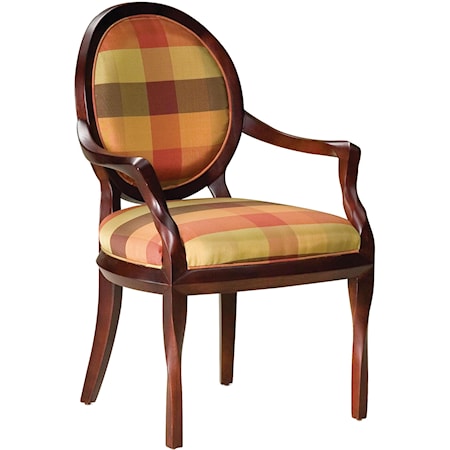 Oval Back Occasional Chair with Twisted Wood Details
