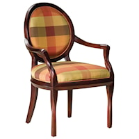 Oval Back Occasional Chair with Twisted Wood Details