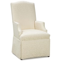 Upholstered Arm Chair with Traditional Skirt