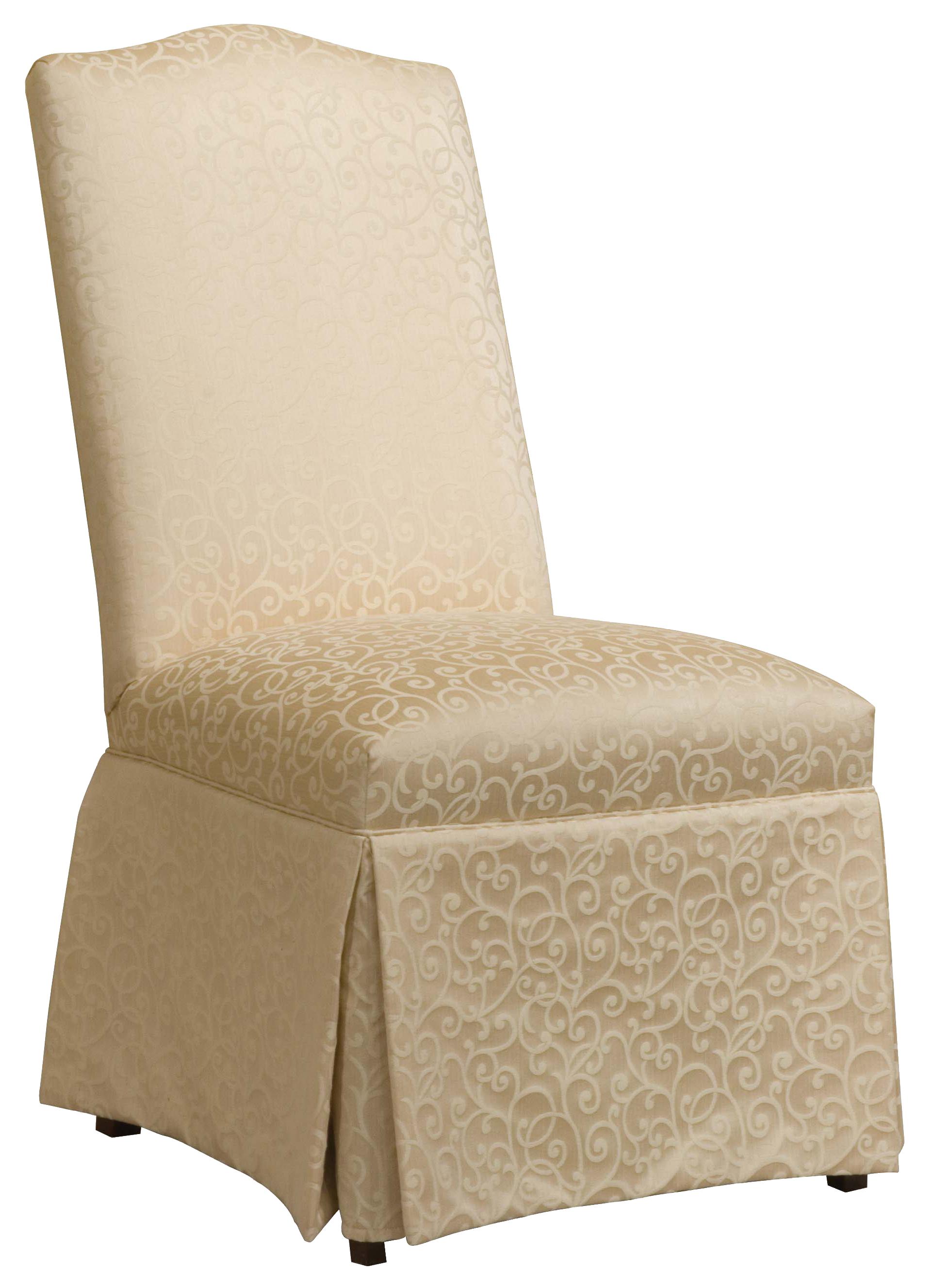 Upholstered parsons top chairs with skirts