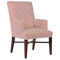 Contemporary Accent Chair with Decorative Stretcher