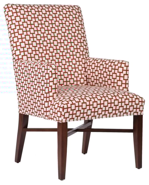 Contemporary Accent Chair with Decorative Stretcher