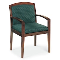 Stationary Exposed Wood Chair with Arched Arms