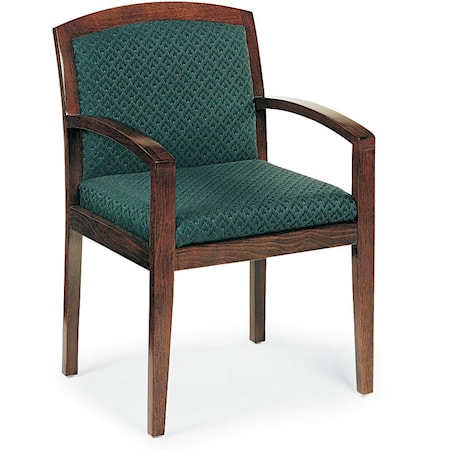Stationary Exposed Wood Chair with Arched Arms