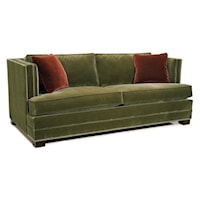 Stationary Sofa with Track Arms and Nailhead Trim