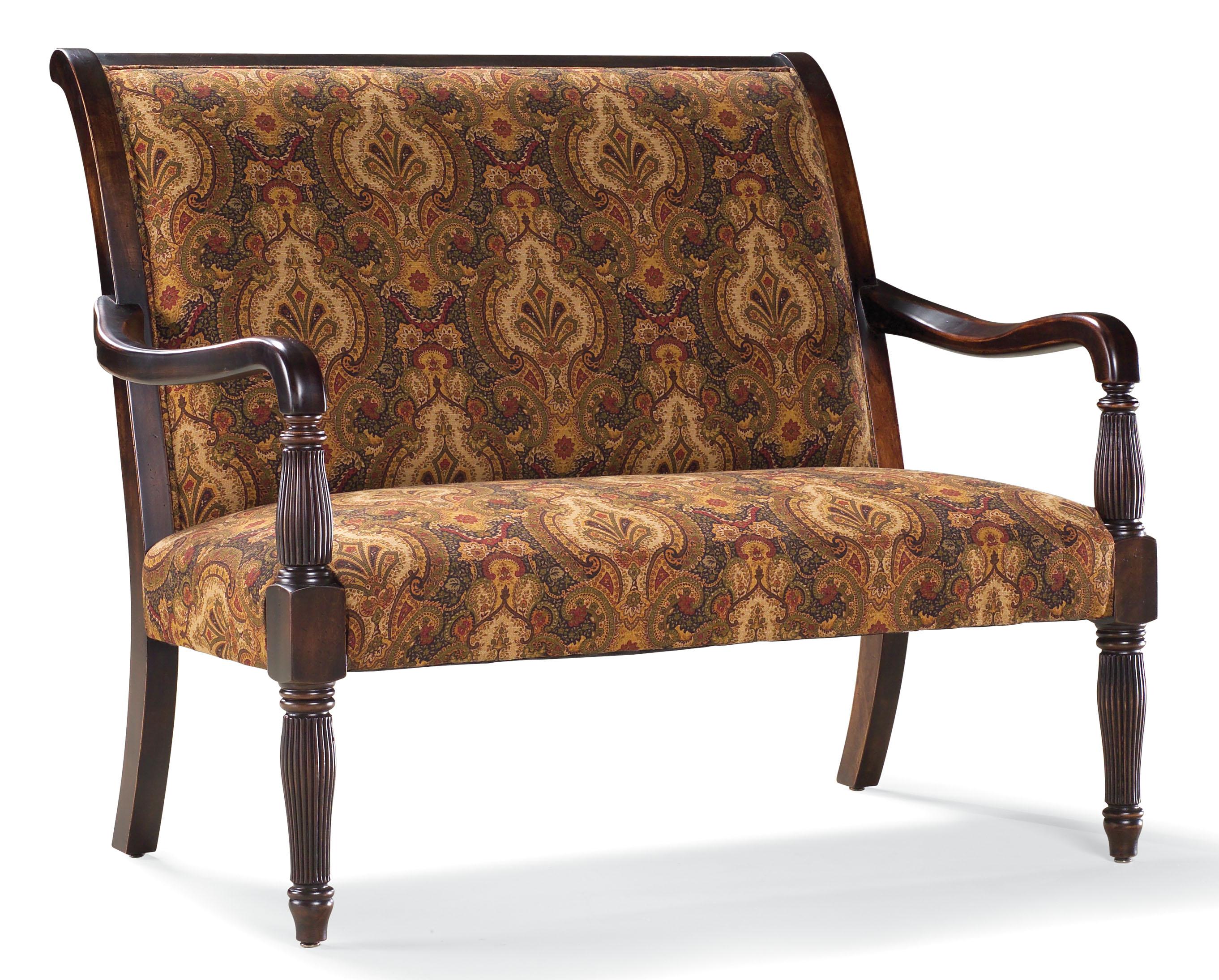 Fairfield Sofa Accents Traditional Stationary Settee with Wood Frame