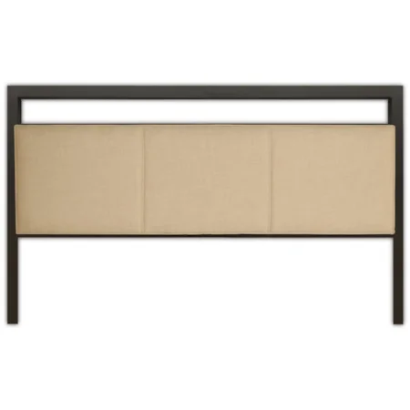 Full Transitional Metal and Fabric Headboard