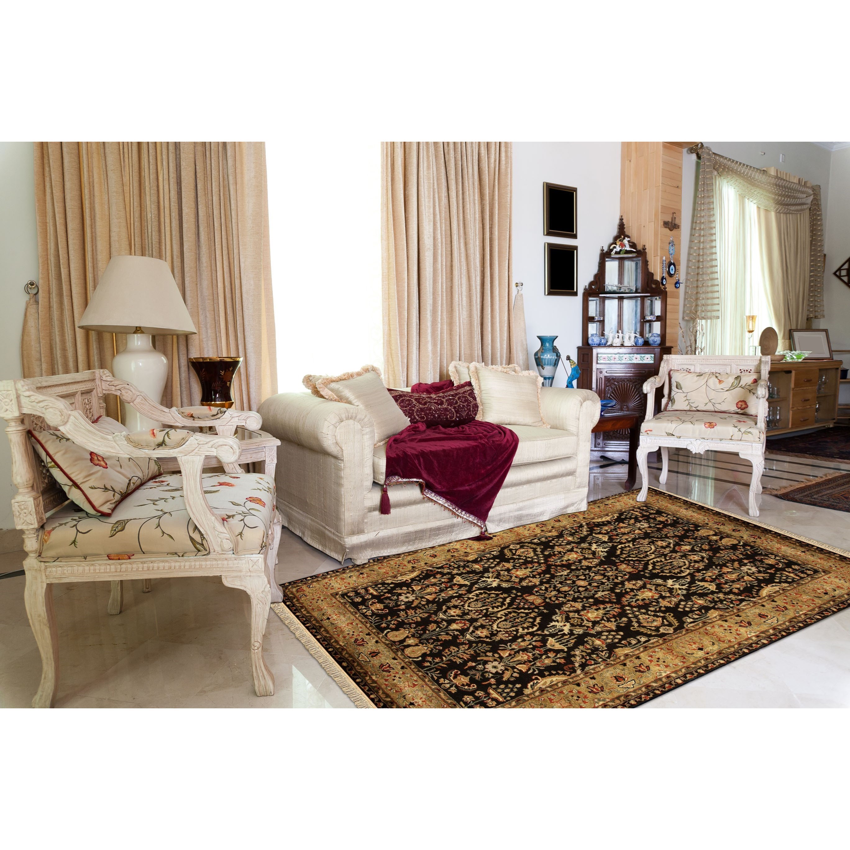 Feizy Rugs Amore Black/Gold 2' x 3' Area Rug | Sprintz