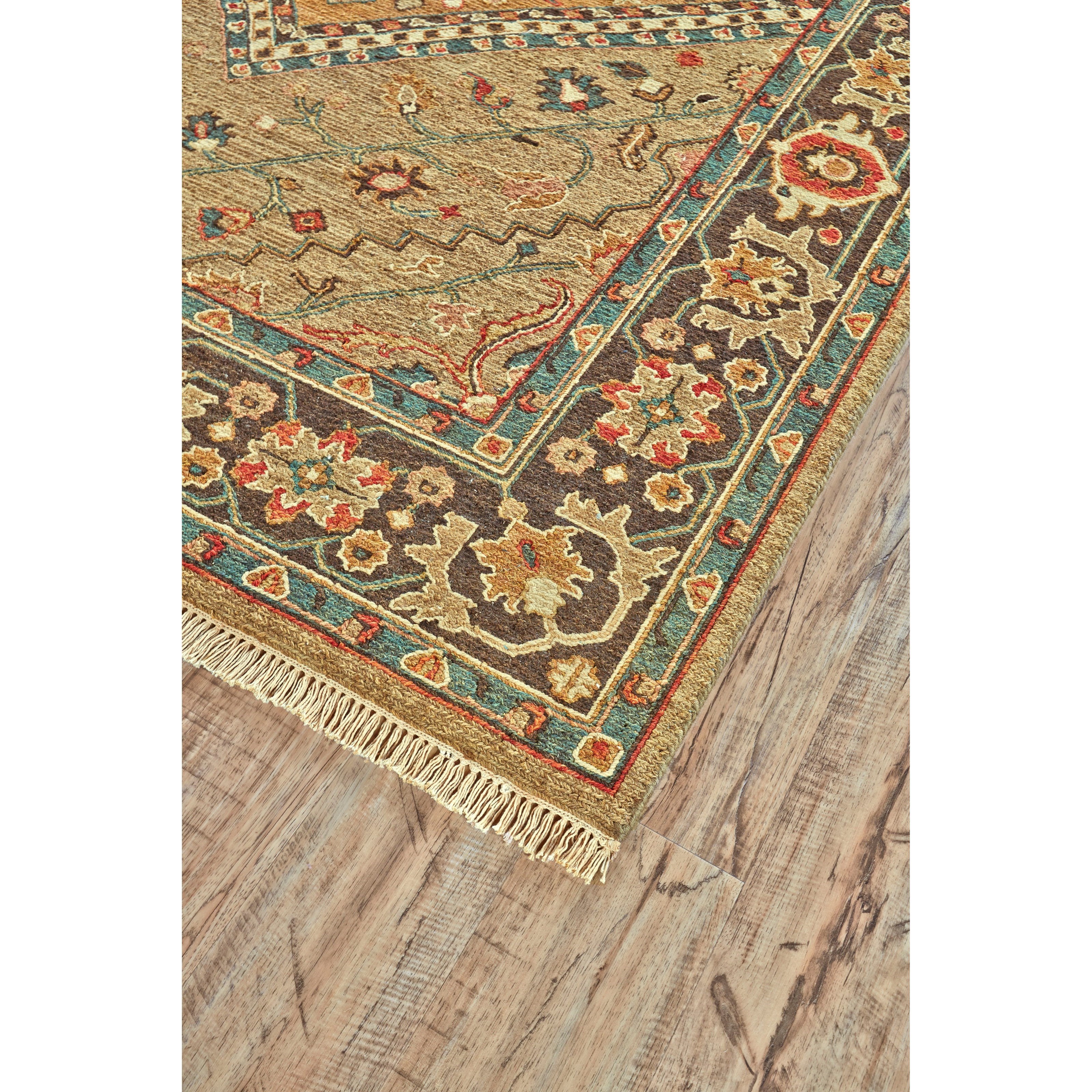 Feizy Rugs Goshen 5130640FGLDBRNE50 Gold/Brown 5'6" x 8'6" Area Rug