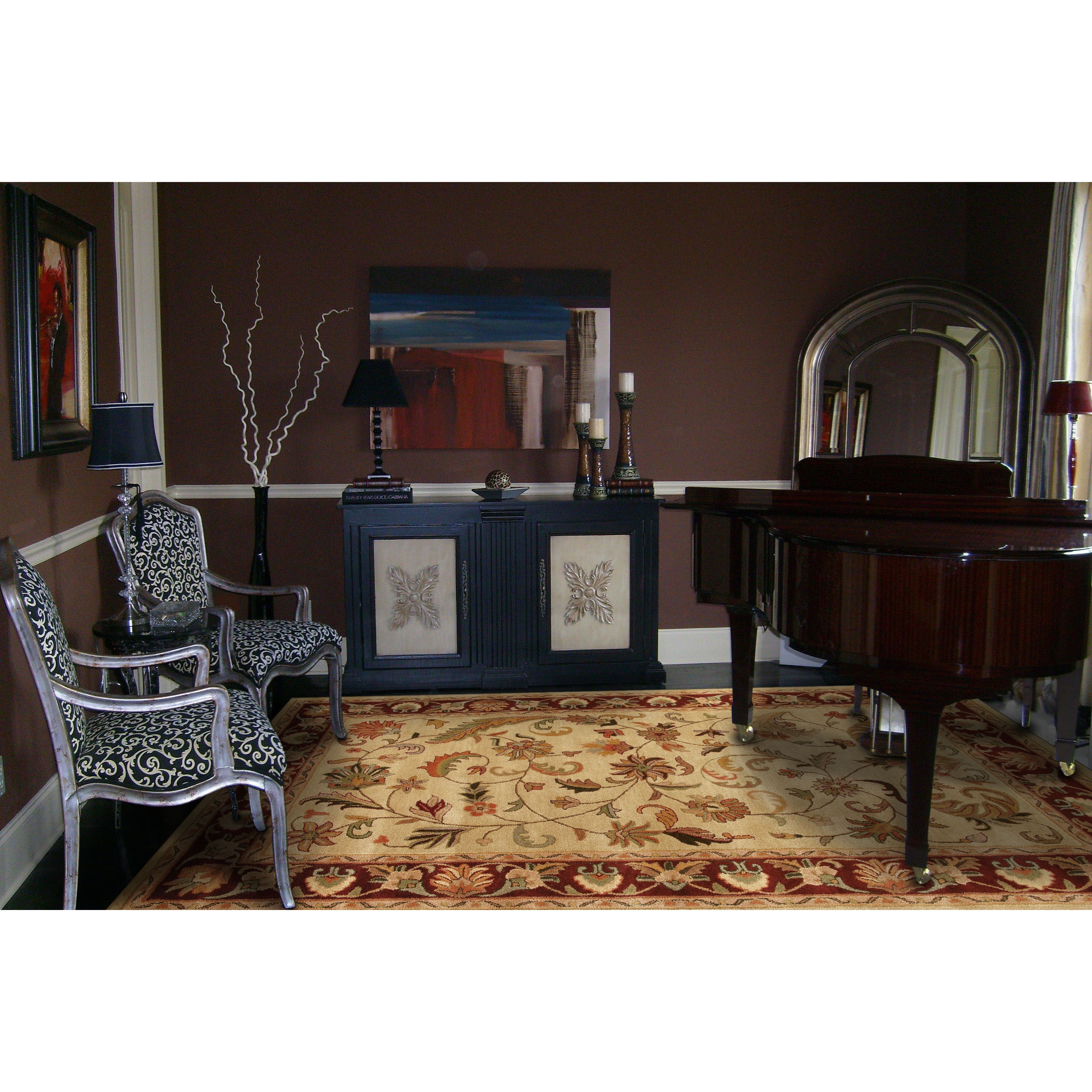 Feizy Rugs Yale Ivory/Red 3'-6