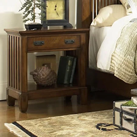 Open Nightstand with 1 Drawer and 1 Shelf