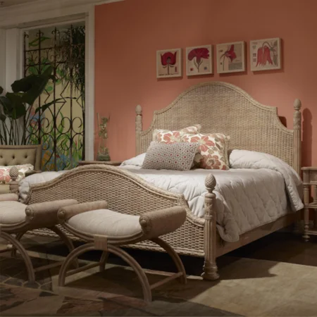 Guesthouse Woven California King Bed with Weave Pattern Headboard and Footboard