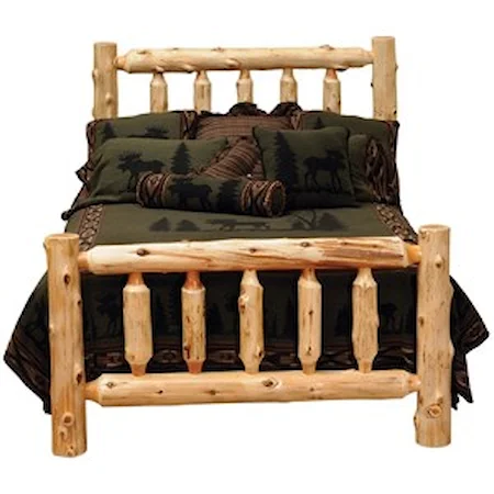 Queen Traditional Cedar Log Bed