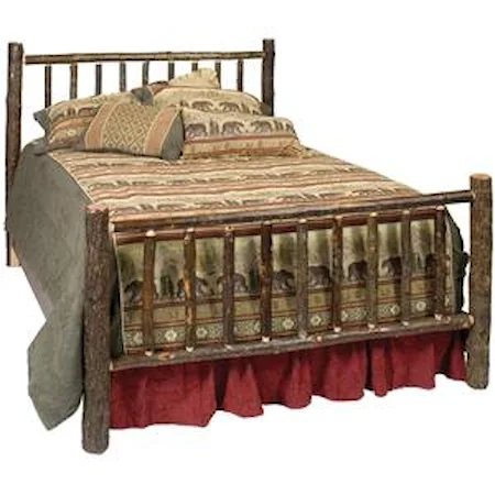 Hickory Traditional Queen Bed with Hand Crafted Design