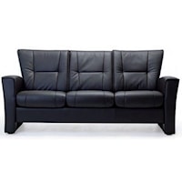 Contemporary Low Back Sofa with Track Arms