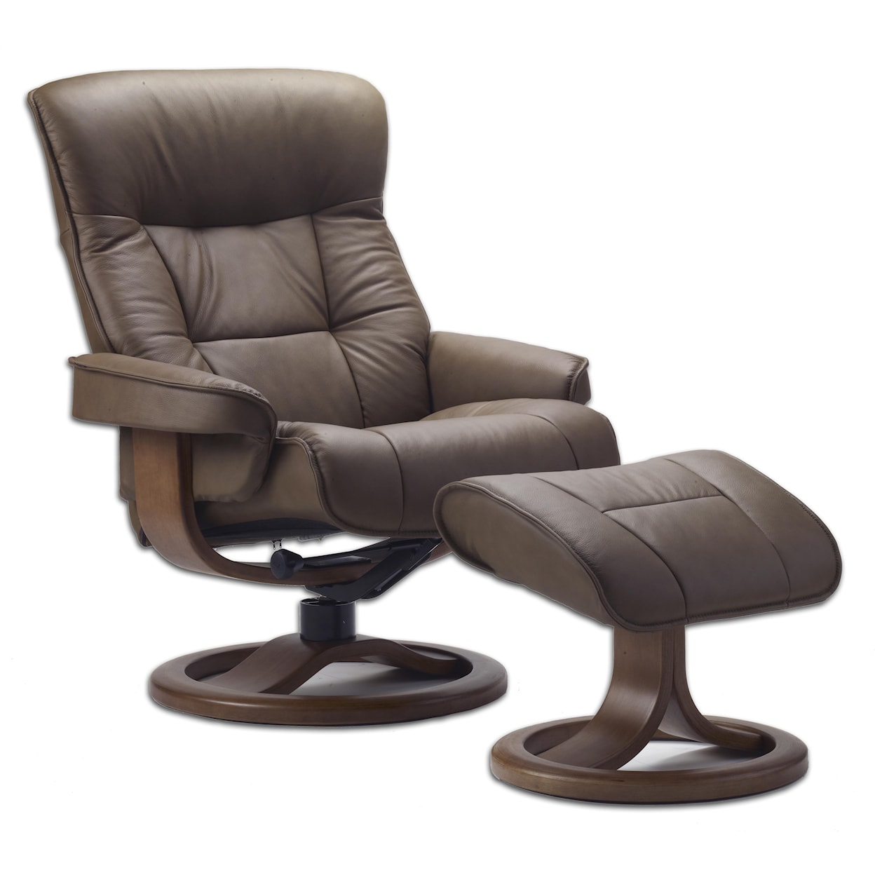 Fjords by Hjellegjerde Classic Comfort Collection Bergen R Small Manual Recliner W/ Footstool