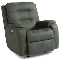 Contemporary Power Rocking Recliner with Power Headrest