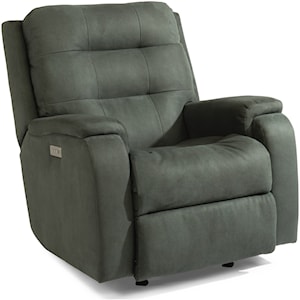 Flexsteel Arlo Power Headrest and Lumbar Rocking Recliner