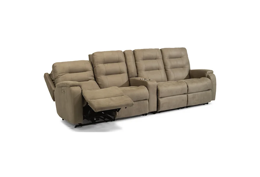 Arlo 5-Pc Pwr Headrest & Lumbar Rec Sectional by Flexsteel at Rooms and Rest