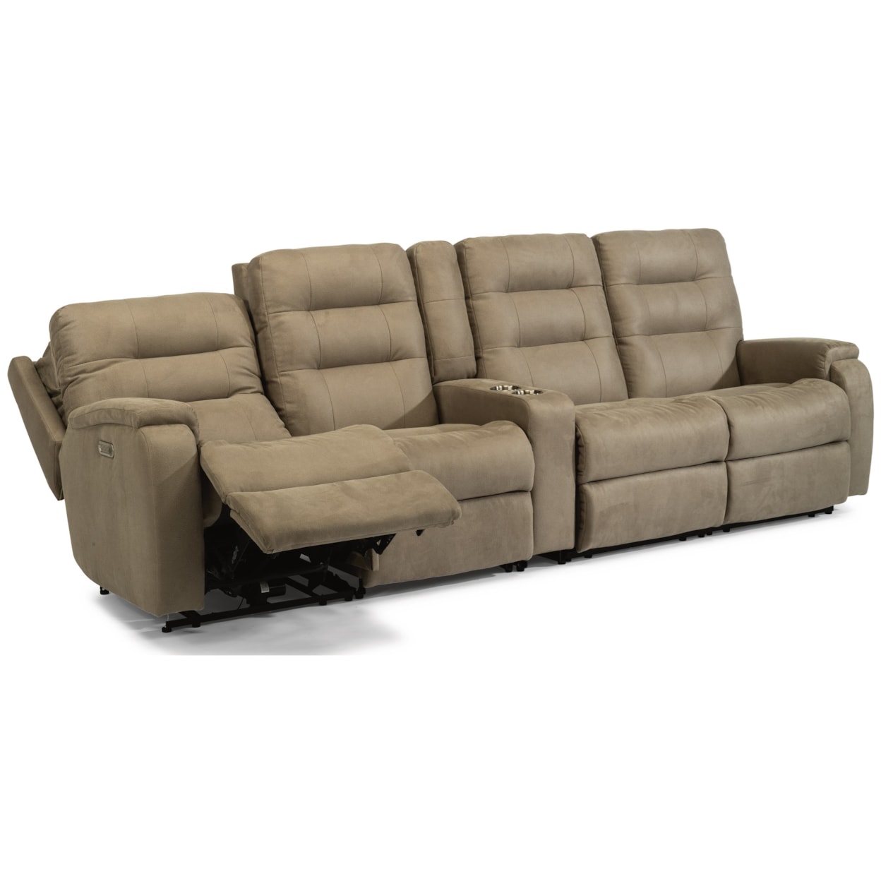 Flexsteel Arlo 5-Pc Pwr Headrest & Lumbar Rec Sectional