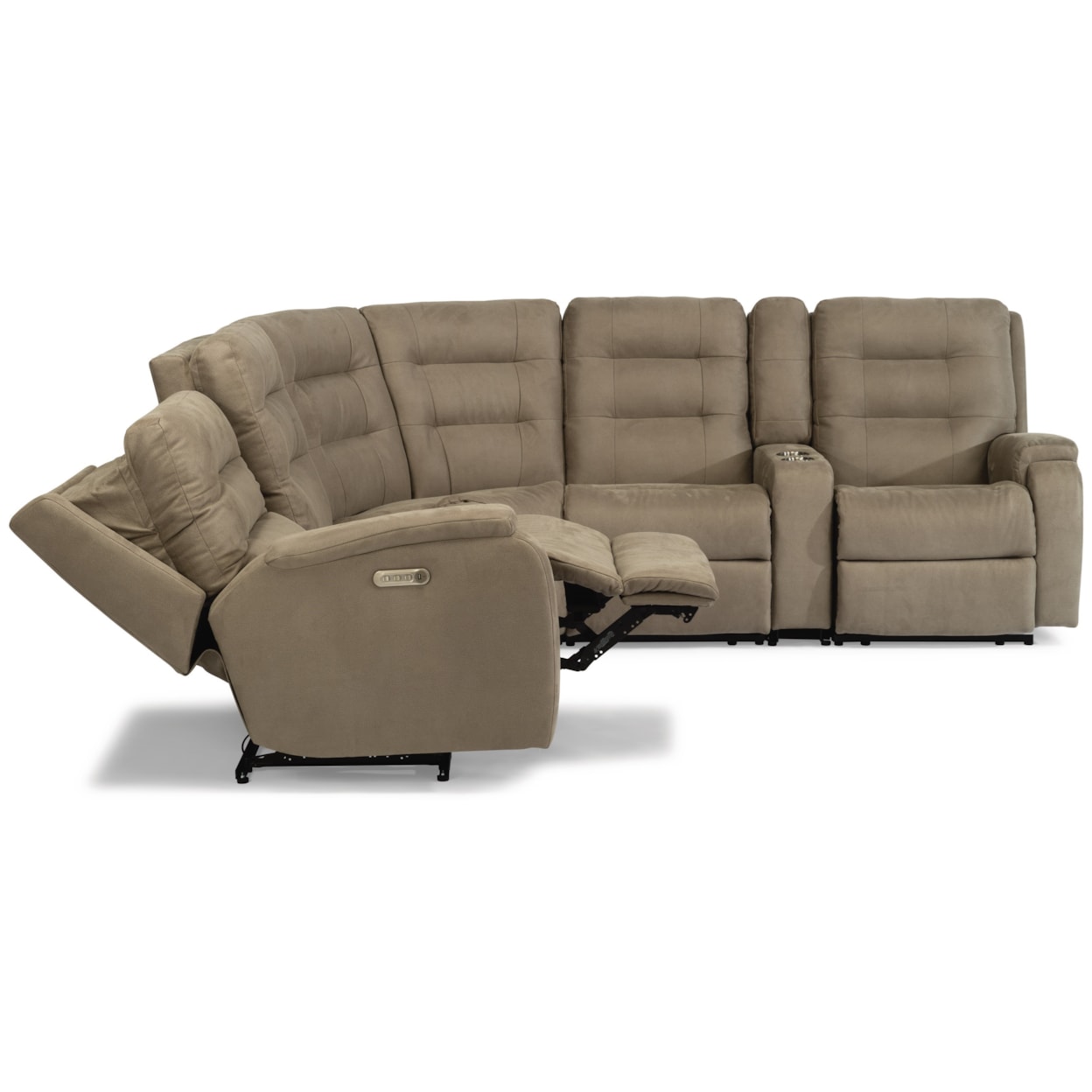 Flexsteel Arlo 6-Pc Pwr Headrest & Lumbar Rec Sectional