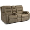 Flexsteel Arlo Power Headrest Reclining Console Loveseat