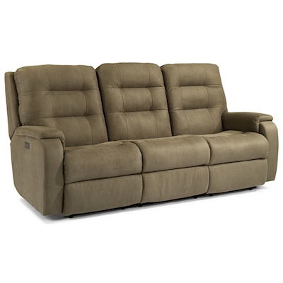 Flexsteel Arlo Power Headrest and Lumbar Reclining Sofa