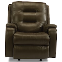 Contemporary Power Rocking Recliner with Power Headrest and Lumbar