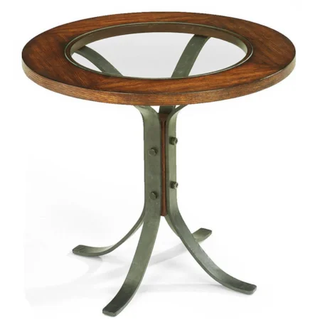 Round Glass Top End Table