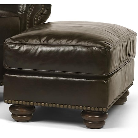 Traditional Ottoman with Nail Head Trim